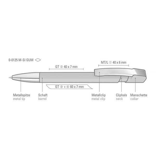 Ручка кулькова UMA soft-touch Sky M SI GUM, 1100125G5F