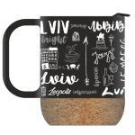 Горнятко Chalk Lviv, чорне з кришкою, 51K054M99CHL