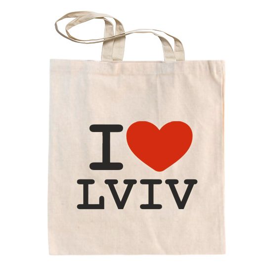 Сумка I love LVIV, бежева з канвасу, 50S72A23YILL